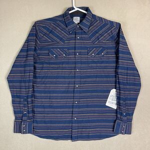 Moonshine‎ Spirit Shirt Mens Medium Blue Western Snap Long Sleeve Adult NWT
